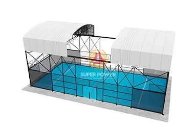Pista de pádel con techo