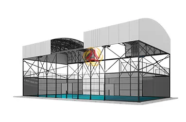 Pista de pádel con techo