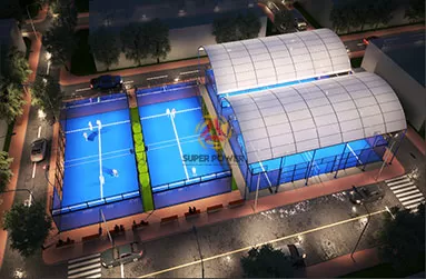 Pista de pádel con techo